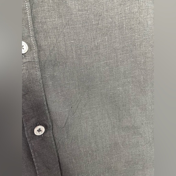 Todd Snyder Baird McNutt Irish Linen Shirt Men’s XXL Black Button Up Long Sleeve - Picture 4 of 15
